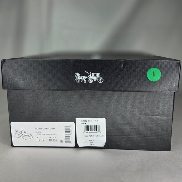 COACH Women's Leah Platform Loafer Flat Shoes Black - Picture 9 of 9